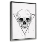 Skull In A Triangle #1 - Leinwandbild mit Schattenfuge "silber" - Hustling Sharks