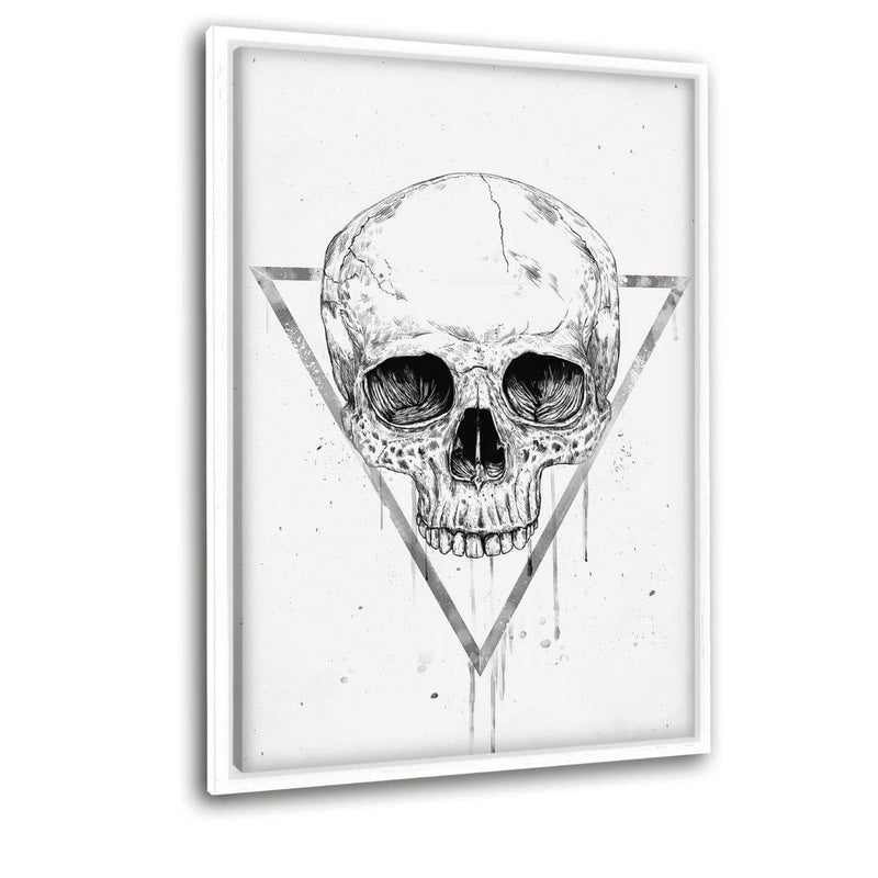 Skull In A Triangle #1 - Leinwandbild mit Schattenfuge "weiß" - Hustling Sharks