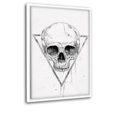 Skull In A Triangle #1 - Leinwandbild mit Schattenfuge "weiß" - Hustling Sharks