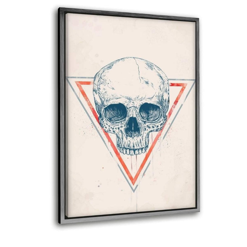 Skull In A Triangle #3 - Leinwandbild mit Schattenfuge "silber" - Hustling Sharks