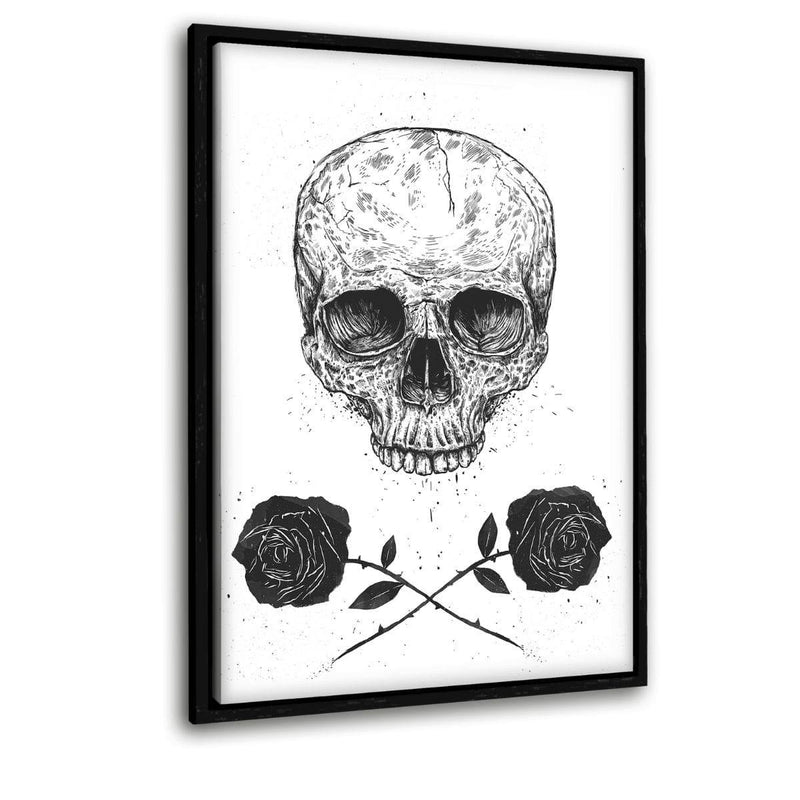 Skull N Roses - Leinwandbild mit Schattenfuge "schwarz" - Hustling Sharks