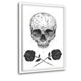 Skull N Roses - Leinwandbild mit Schattenfuge "weiß" - Hustling Sharks
