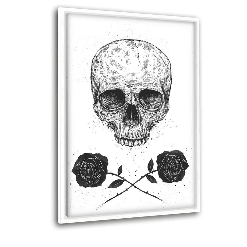 Skull N Roses - Leinwandbild mit Schattenfuge "weiß" - Hustling Sharks