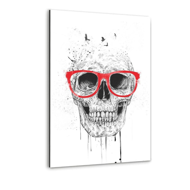 Skull With Red Glasses - Alu-Dibond Bild - Hustling Sharks