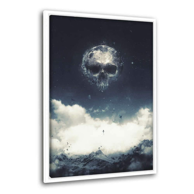 Skull Moon - Leinwandbild mit Schattenfuge "weiß" - Hustling Sharks
