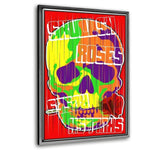 Skulls And Roses - Leinwandbild mit Schattenfuge "silber" - Hustling Sharks