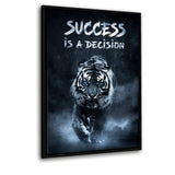 Success is a decision! - Leinwandbild mit Schattenfuge "schwarz" - Hustling Sharks