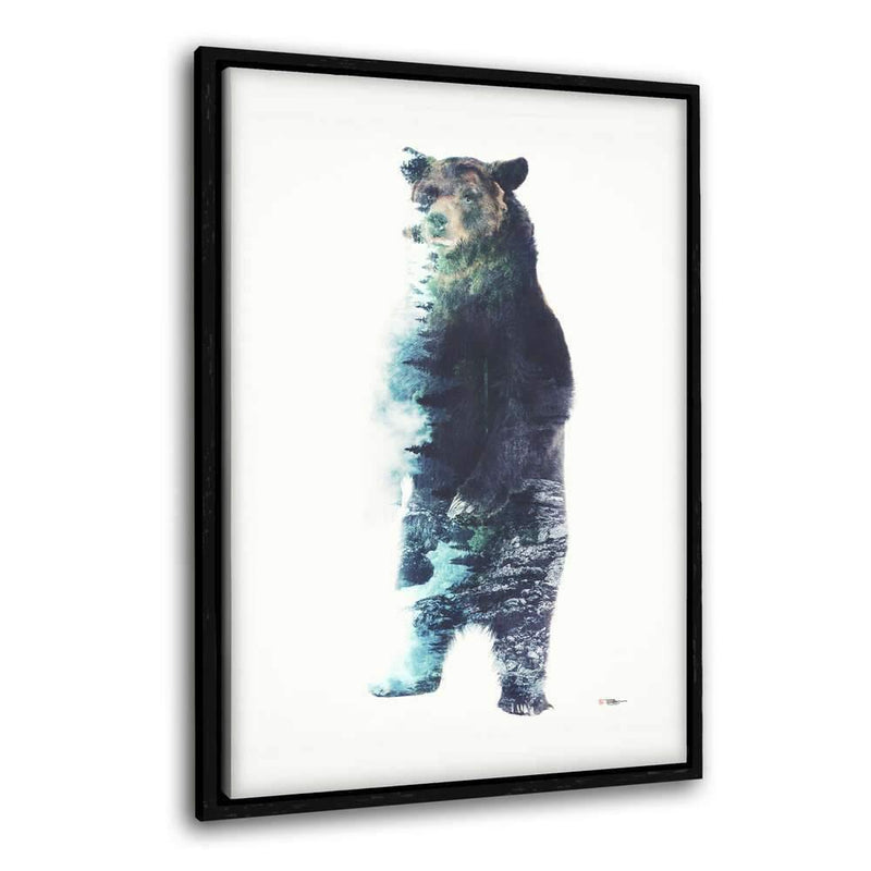 Surreal Bear - Leinwandbild mit Schattenfuge "schwarz" - Hustling Sharks