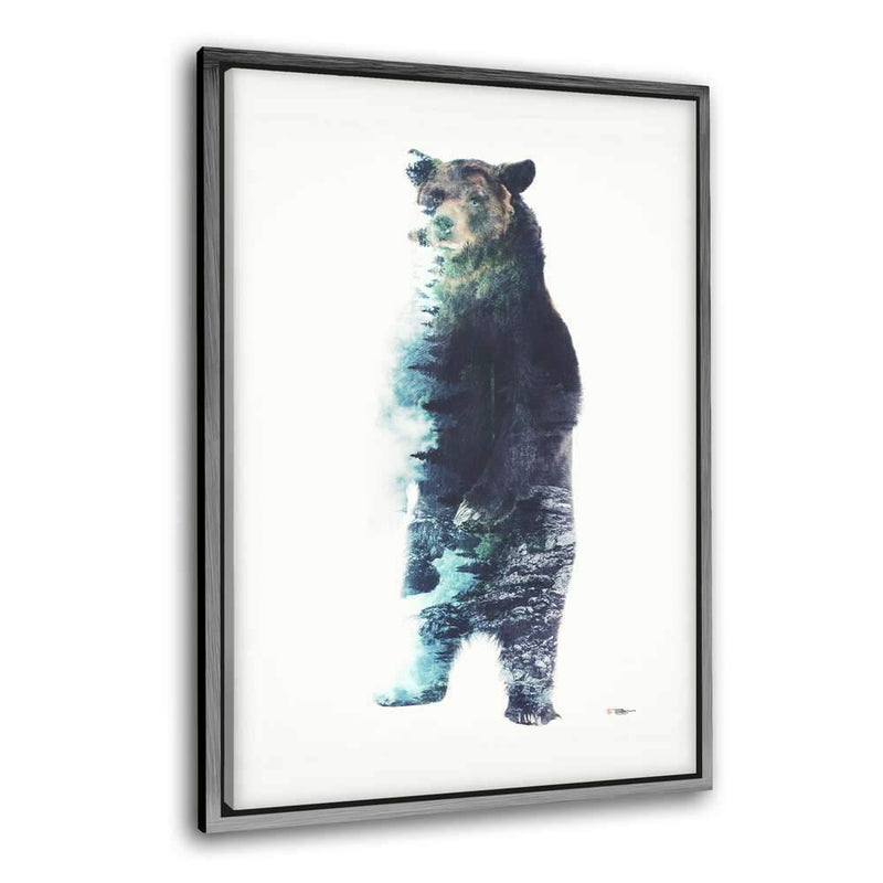 Surreal Bear - Leinwandbild mit Schattenfuge "silber" - Hustling Sharks