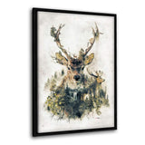 Surreal Deer - Leinwandbild mit Schattenfuge "schwarz" - Hustling Sharks