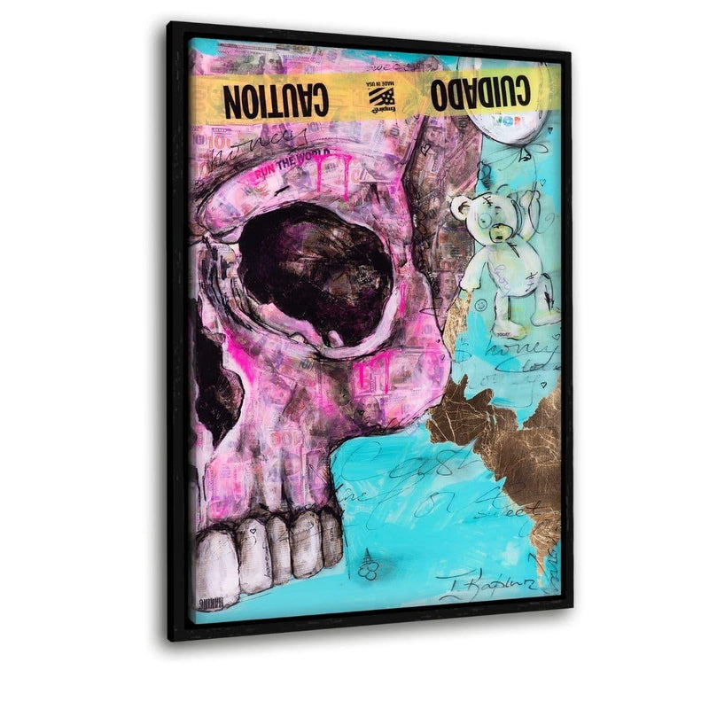 THE RIGHT SKULL - Leinwandbild mit Schattenfuge "schwarz" - Hustling Sharks