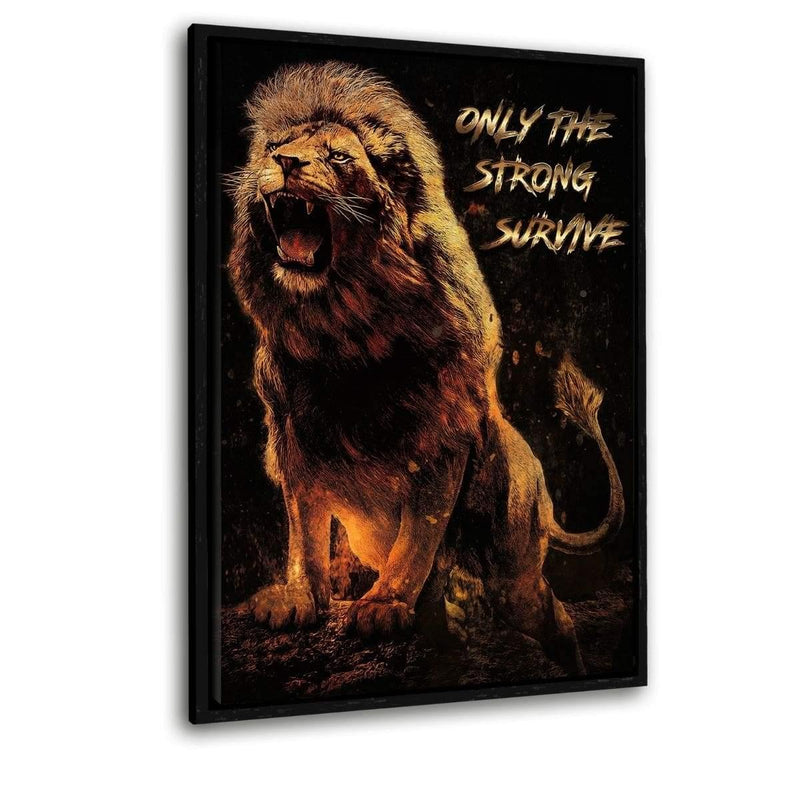 THE STRONG SURVIVE - Leinwandbild mit Schattenfuge "schwarz" - Hustling Sharks
