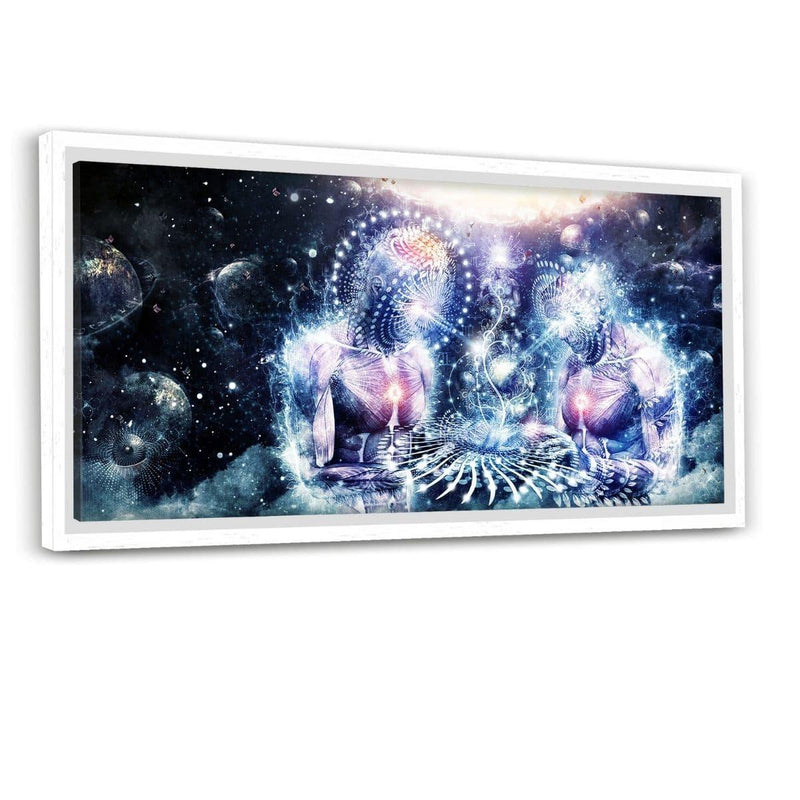 The Knowledge Of The Planets - Leinwandbild mit Schattenfuge "weiß" - Hustling Sharks