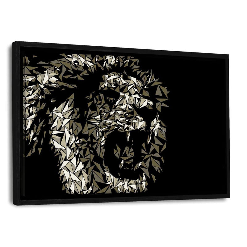 The Lion #2 - Leinwandbild mit Schattenfuge "schwarz" - Hustling Sharks