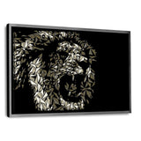 The Lion #2 - Leinwandbild mit Schattenfuge "silber" - Hustling Sharks