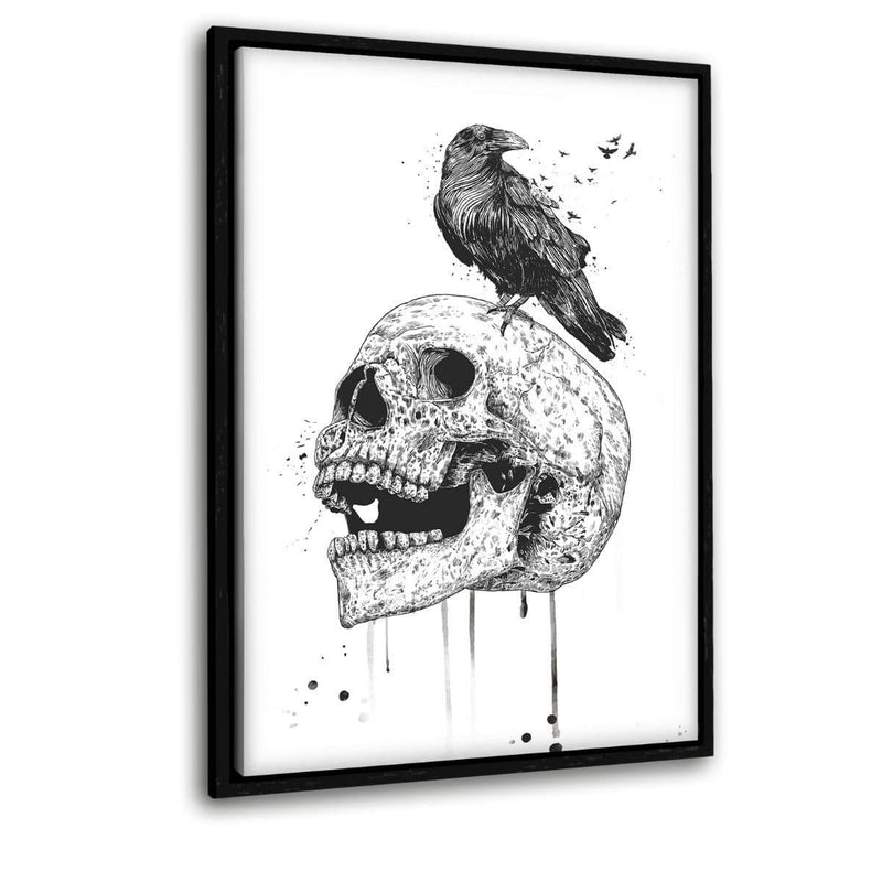 The Skull b/w - Leinwandbild mit Schattenfuge "schwarz" - Hustling Sharks