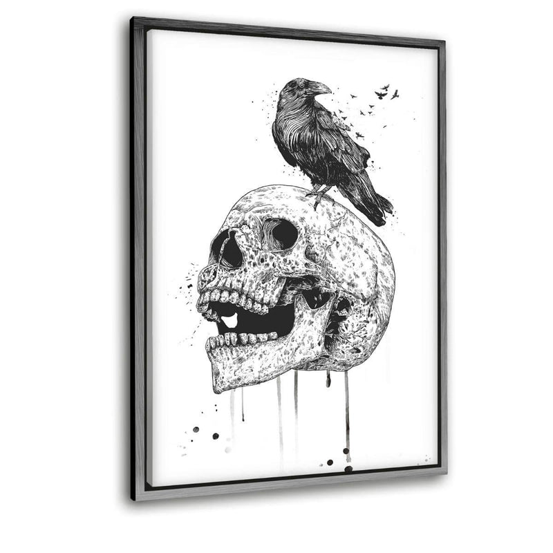 The Skull b/w - Leinwandbild mit Schattenfuge "silber" - Hustling Sharks