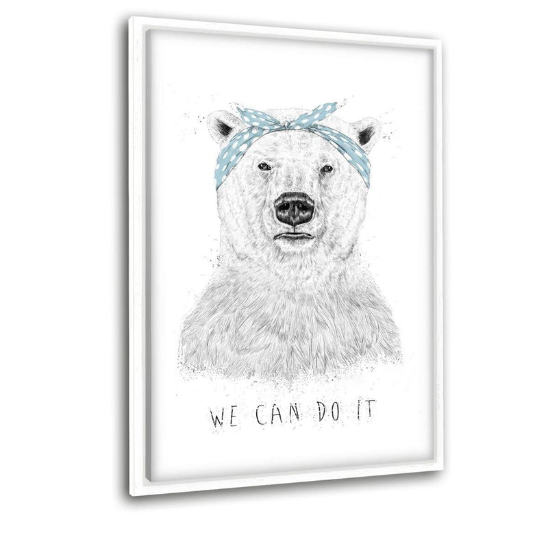 We Can Do It - Leinwandbild mit Schattenfuge "weiß" - Hustling Sharks