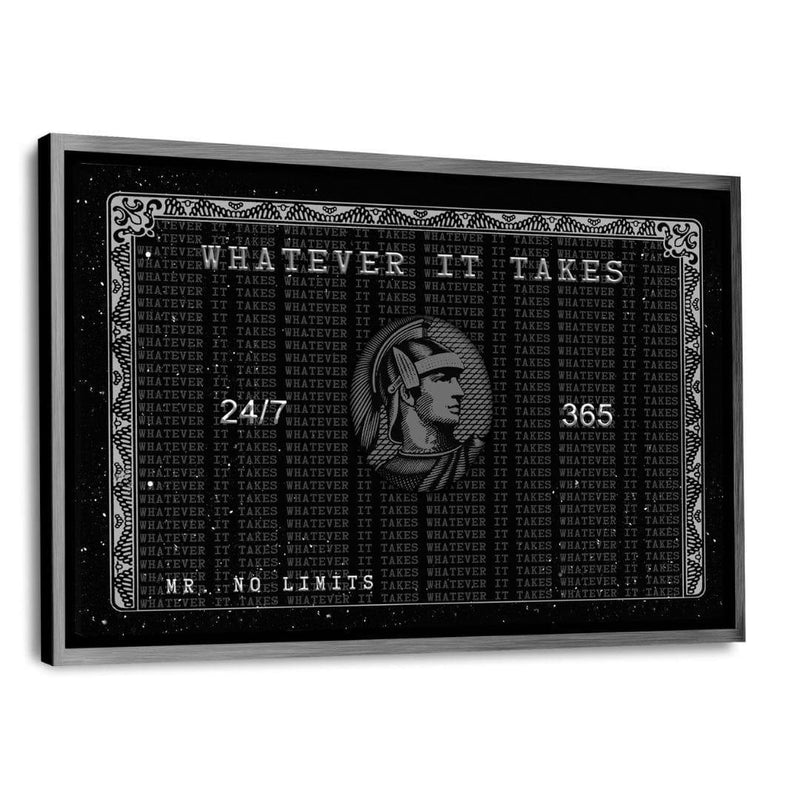 WHATEVER IT TAKES - Leinwandbild mit Rahmen "silber" - Hustling Sharks