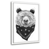 Wild Bear - Leinwandbild mit Schattenfuge "weiß" - Hustling Sharks