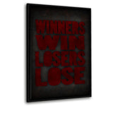 Win or Lose - Leinwand mit Schattenfuge "schwarz" - Hustling Sharks