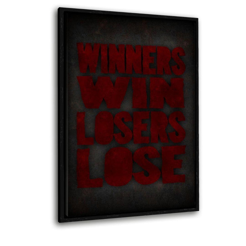 Win or Lose - Leinwand mit Schattenfuge "schwarz" - Hustling Sharks