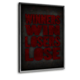 Win or Lose - Leinwand mit Schattenfuge "silber" - Hustling Sharks