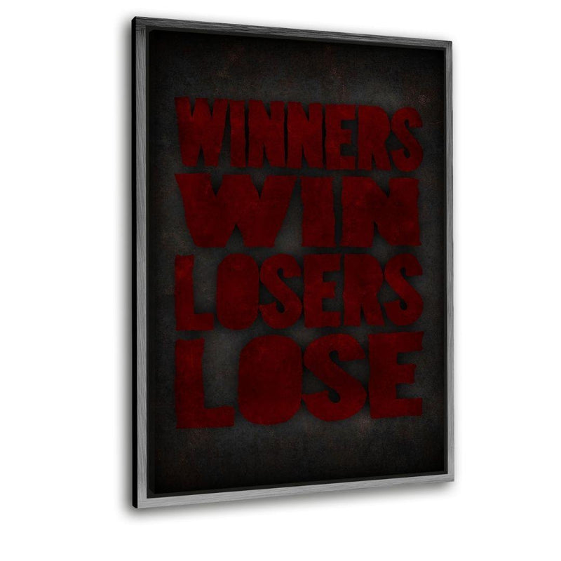 Win or Lose - Leinwand mit Schattenfuge "silber" - Hustling Sharks