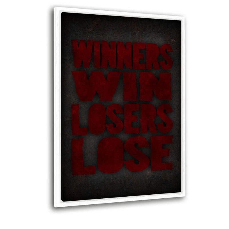 Win or Lose - Leinwand mit Schattenfuge "weiß" - Hustling Sharks