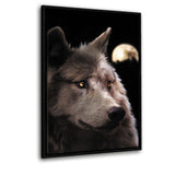 Wolf Moon - Leinwandbild mit Schattenfuge "schwarz" - Hustling Sharks