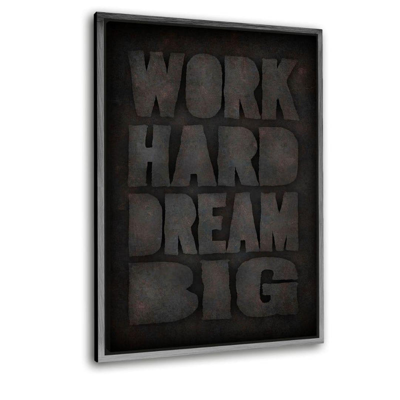 WORK HARD #1 - Leinwandbild mit Schattenfuge "silber" - Hustling Sharks