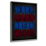 WORK HARD #2 - Leinwandbild mit Schattenfuge "silber" - Hustling Sharks
