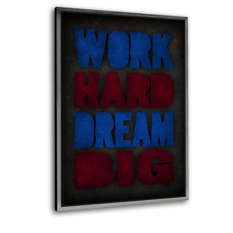 WORK HARD #2 - Leinwandbild mit Schattenfuge "silber" - Hustling Sharks