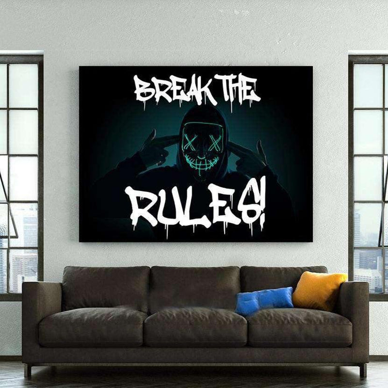 BREAK THE RULES! - Mockup mit Hintergrund 2 - Hustling Sharks